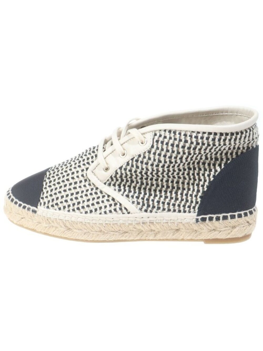 Chanel Espadrilles High-Top Sneakers White Black